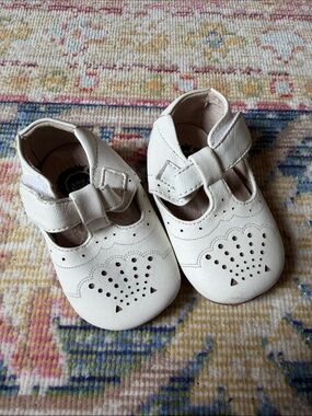 Livie & Luca Cream Mary Jane Baby Walker Shoes